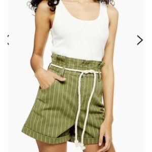 Topshop Womens High Waist Rope paperbag shorts 12